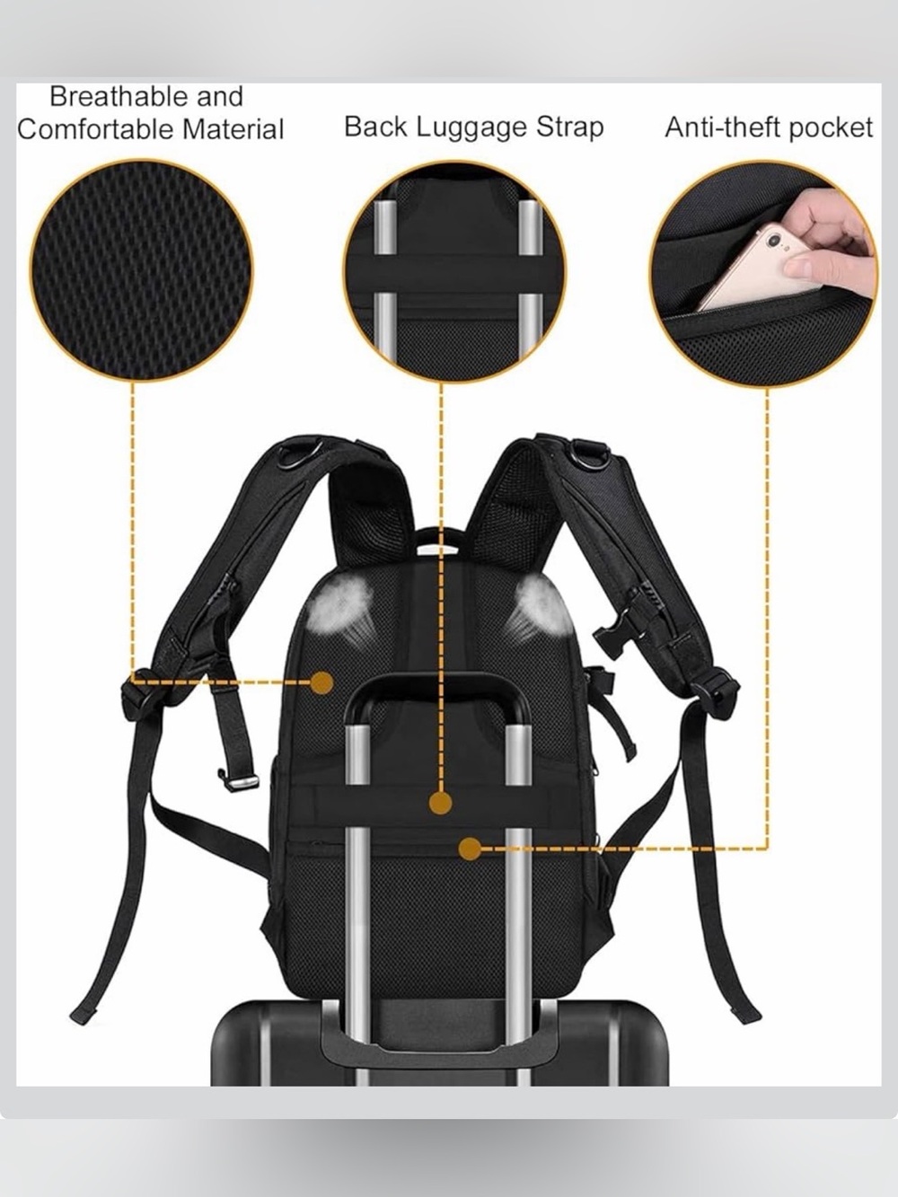 MOSISO Black Hard Shell Camera Backpack - Rugged Protective Case - Picture 9 of 10
